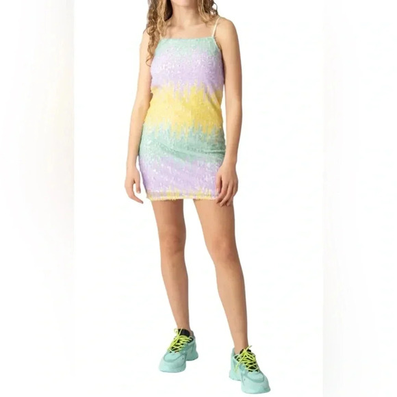 Vero Moda New NWT Holly Singlet Sequin Mini Dress Size Large - Picture 1 of 5